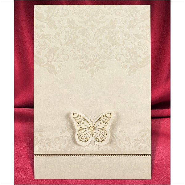 Dvoudílné rozkládací svatební oznámení s motýlkem