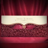 Svatební oznámení červené velvet vzor 5464