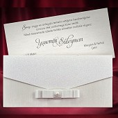 Dvoudílné stříbřitě třpytivé svatební oznámení vzor 5481
